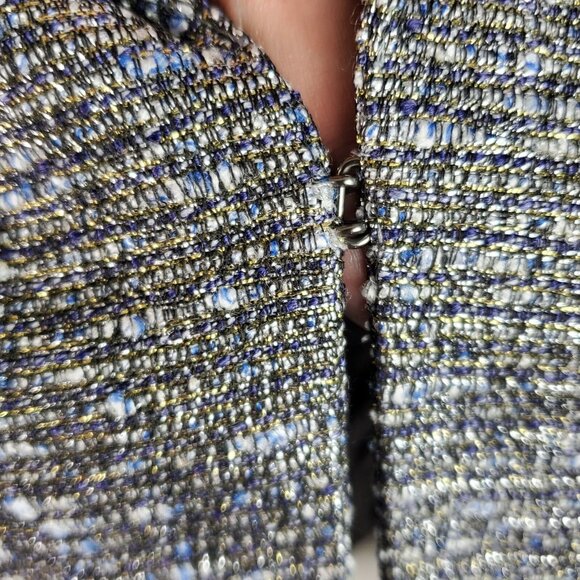 Chico’s NWT Metallic Tweed Blazer Jacket Silver Gray Size 1 Medium Career - Picture 5 of 12